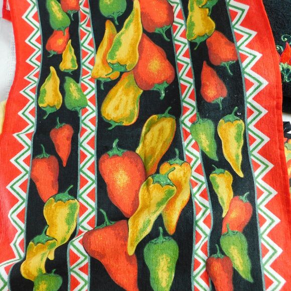 Kay Dee Designs Southwest Cotton Kitchen Towel, Hot Pad LOT Of 6 Peppers Black - Picture 9 of 14